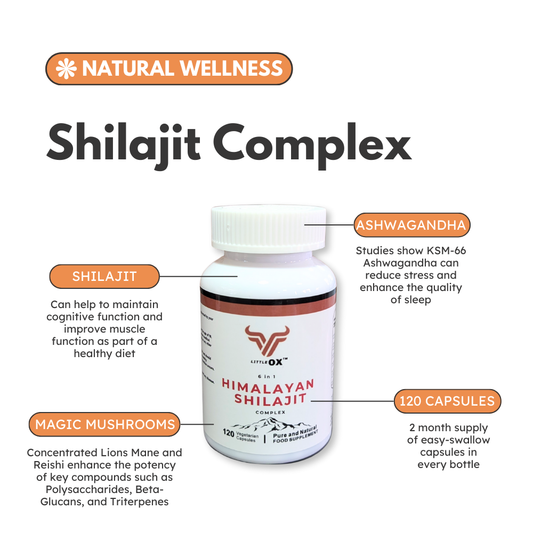 Shilajit Complex capsule contents — 120 capsules, 2 month supply